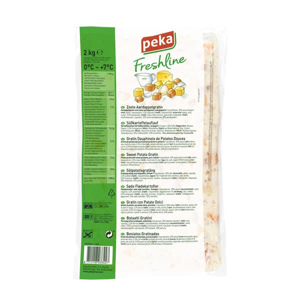 Zoete aardappel gratin  per 2 kg peka