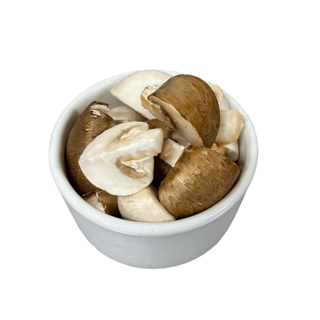 Witte + kastanje champignons kwart gesneden per kilo