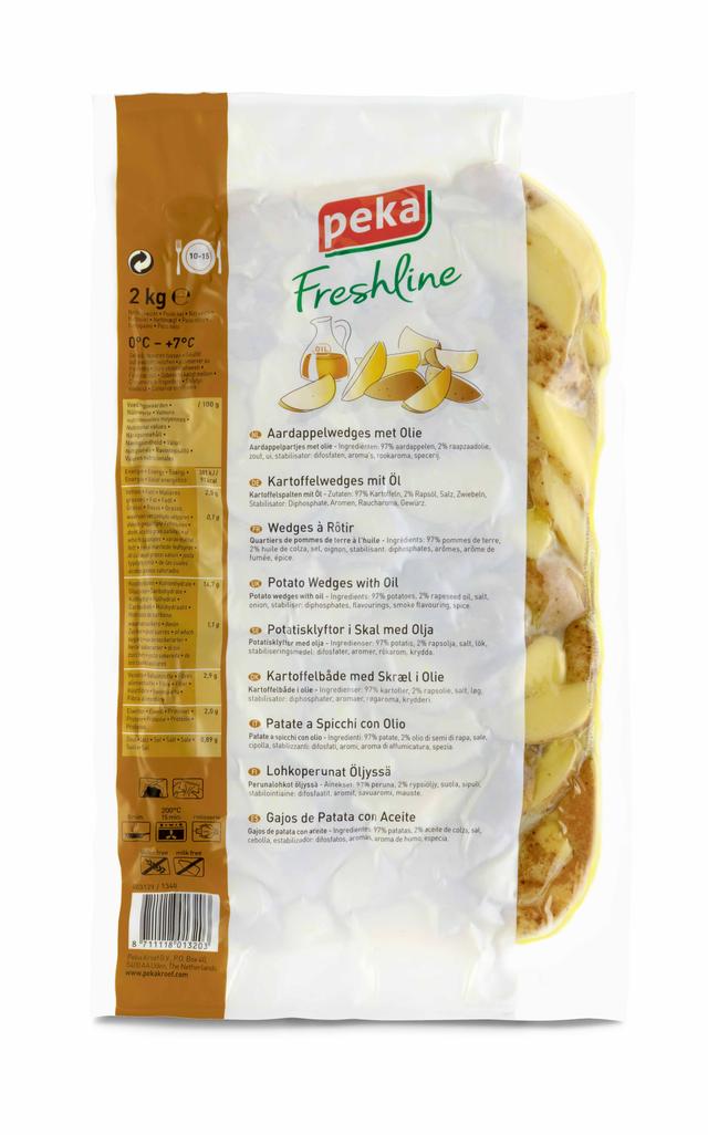 Aardappelwedges in olie 1340 2 kilo